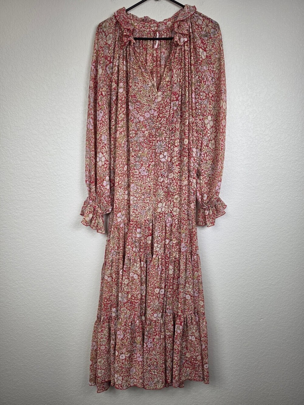 Free People Floral Long Sleeve Maxi Dress Small